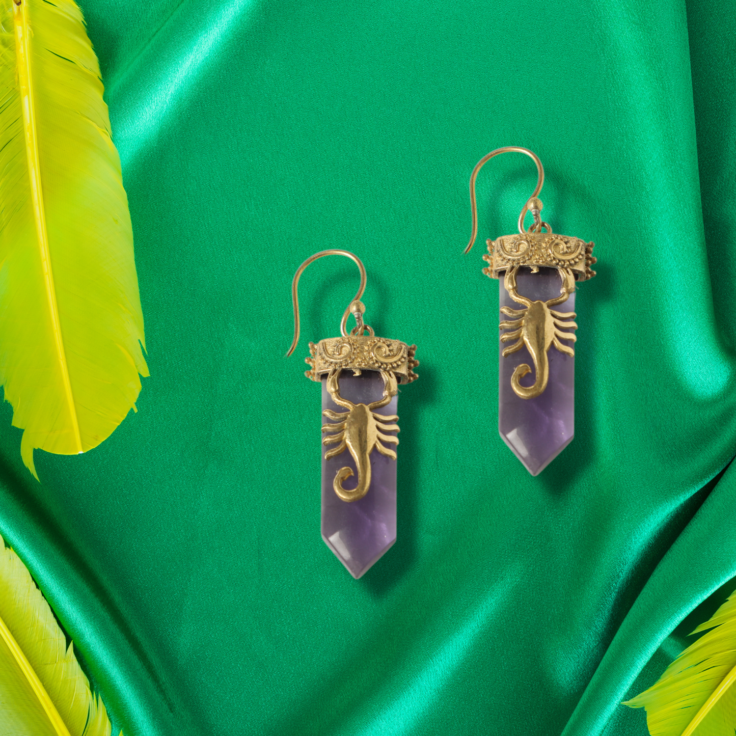 Amethyst Scorpion Earrings