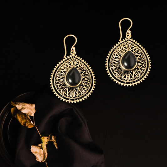 Black Teardrop Earrings