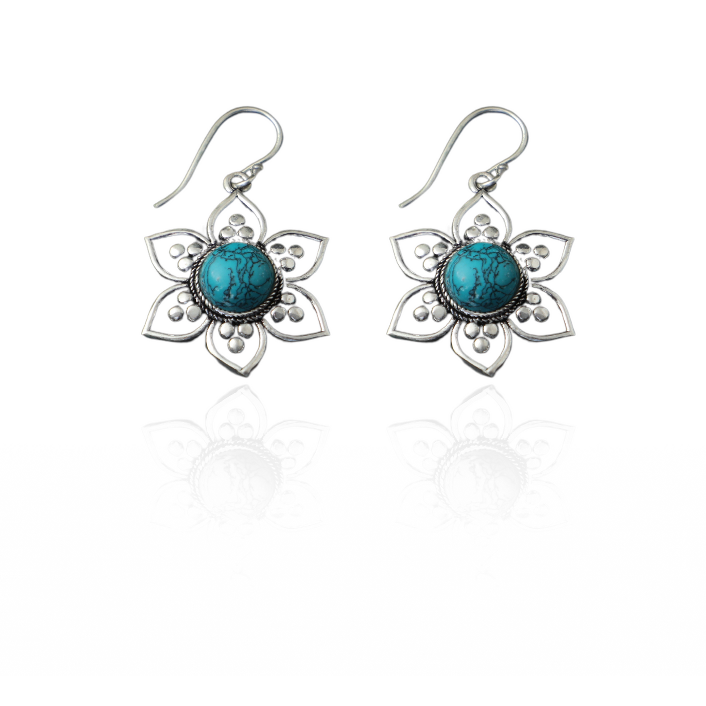 Geometric flower earrings