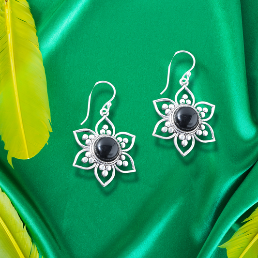 Geometric flower earrings