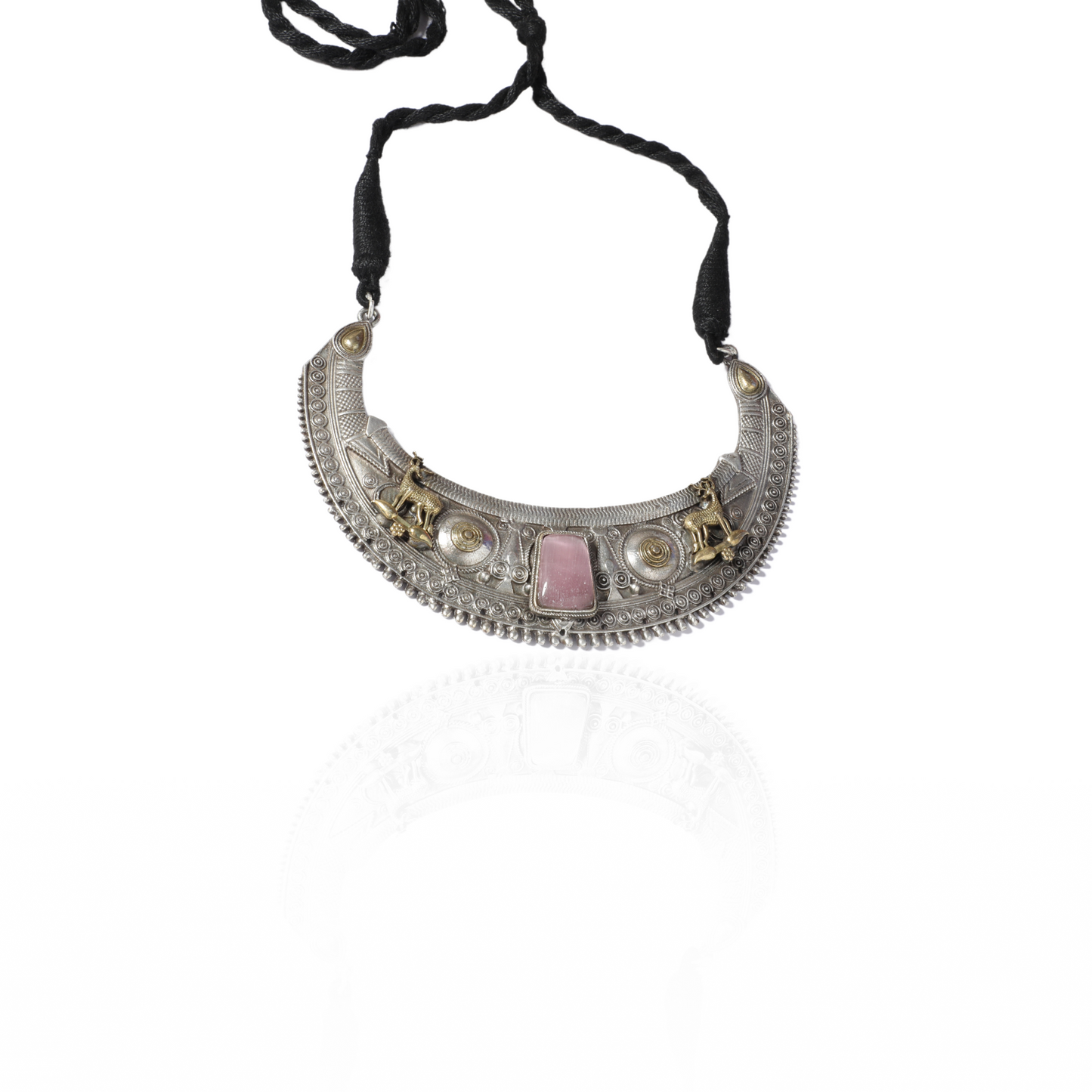 Pink Gem Tribal Necklace