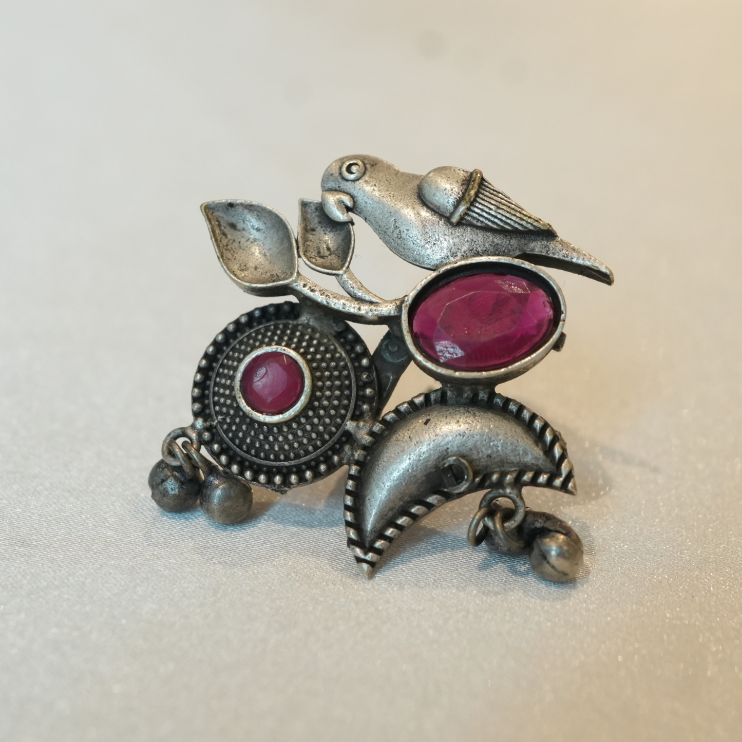 Vintage Bird Ring with Ruby Accents Ring