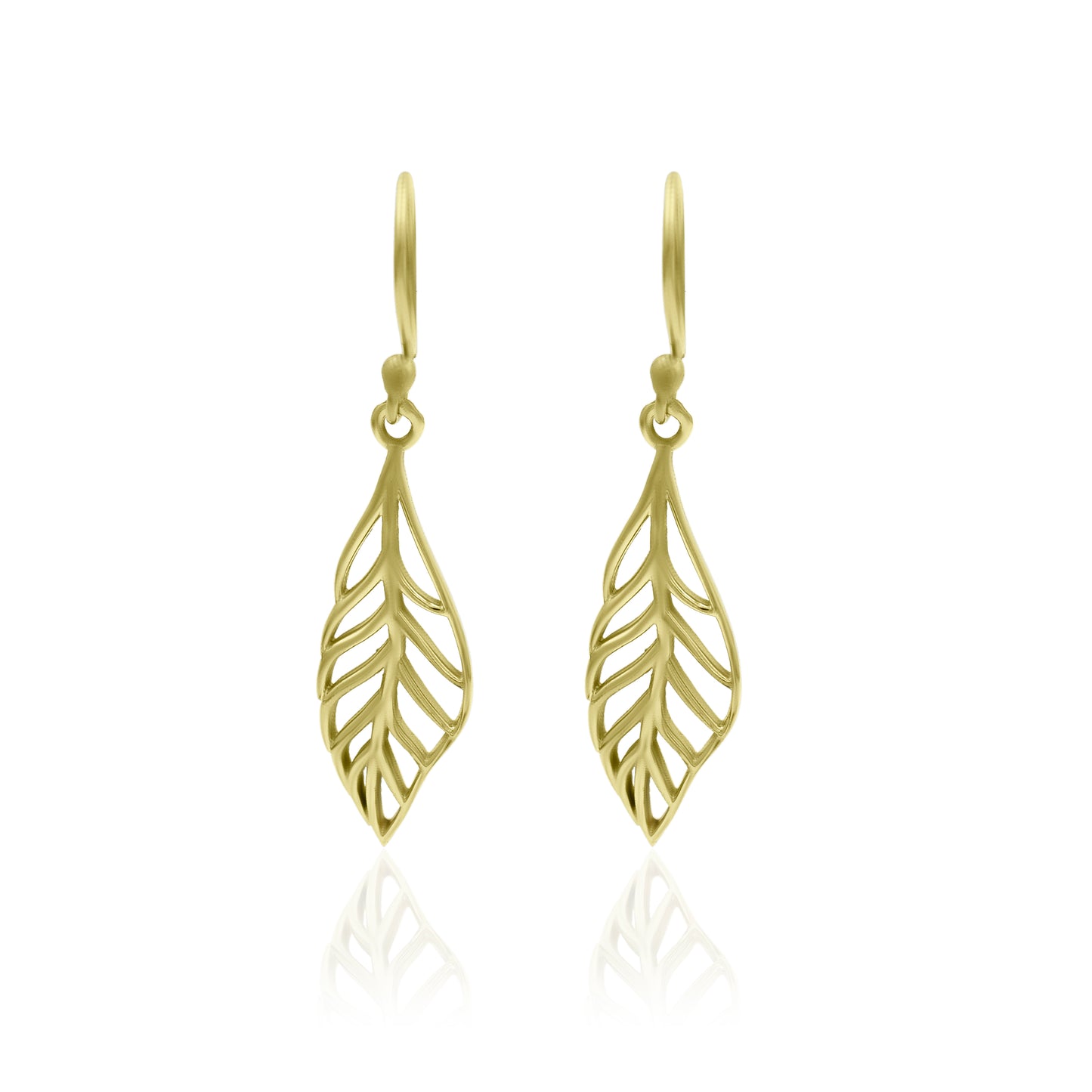 Delicate Gold Leaf Drop Earrings