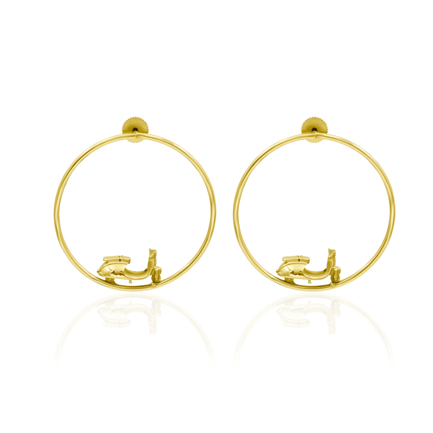 Unique Gold Plated Motorcycle Earrings