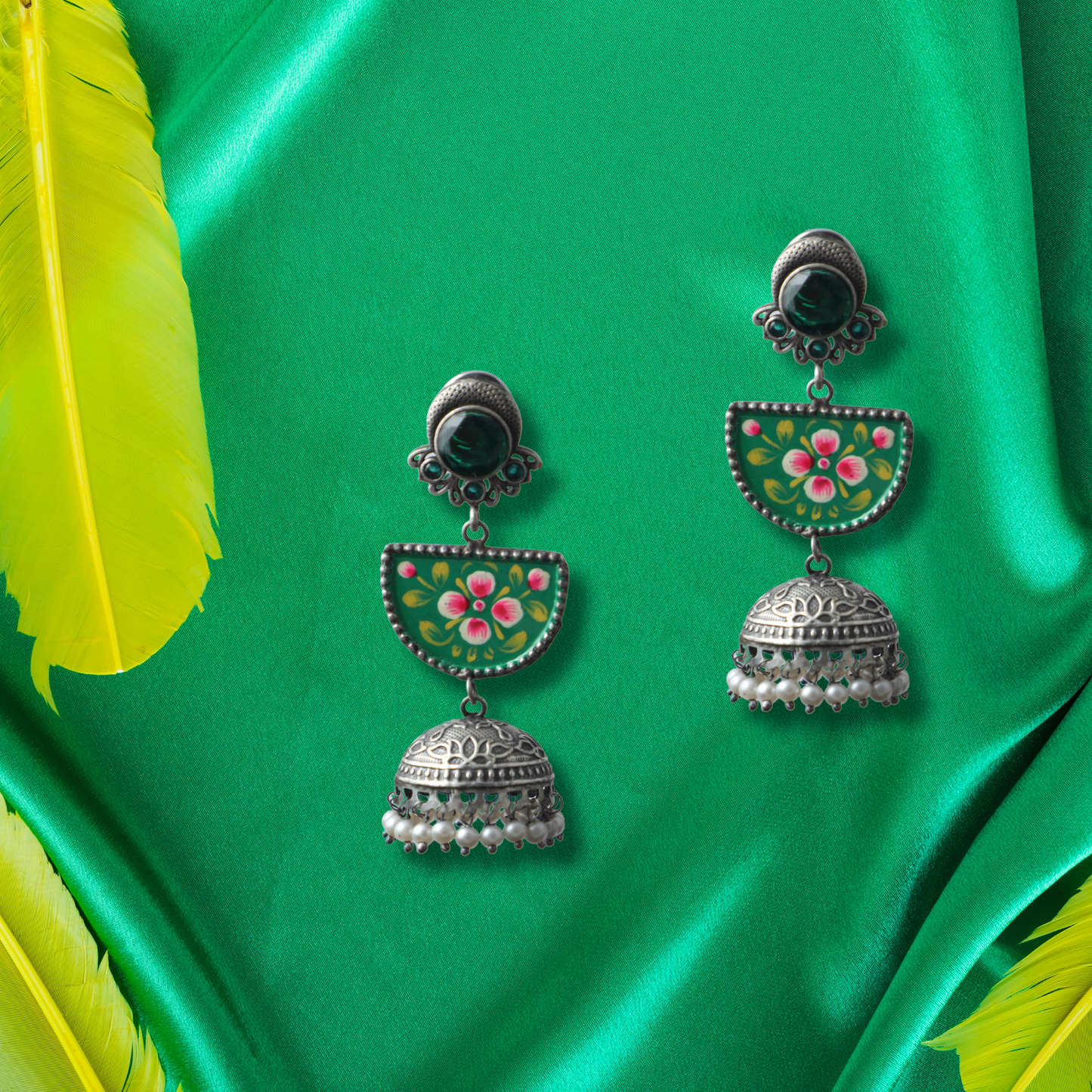 Verdant Bloom Jhumka