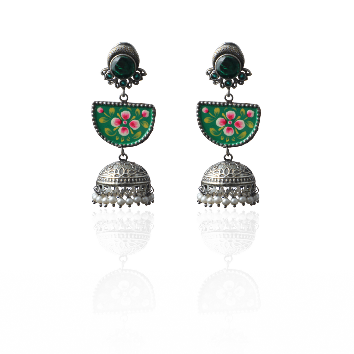 Verdant Bloom Jhumka