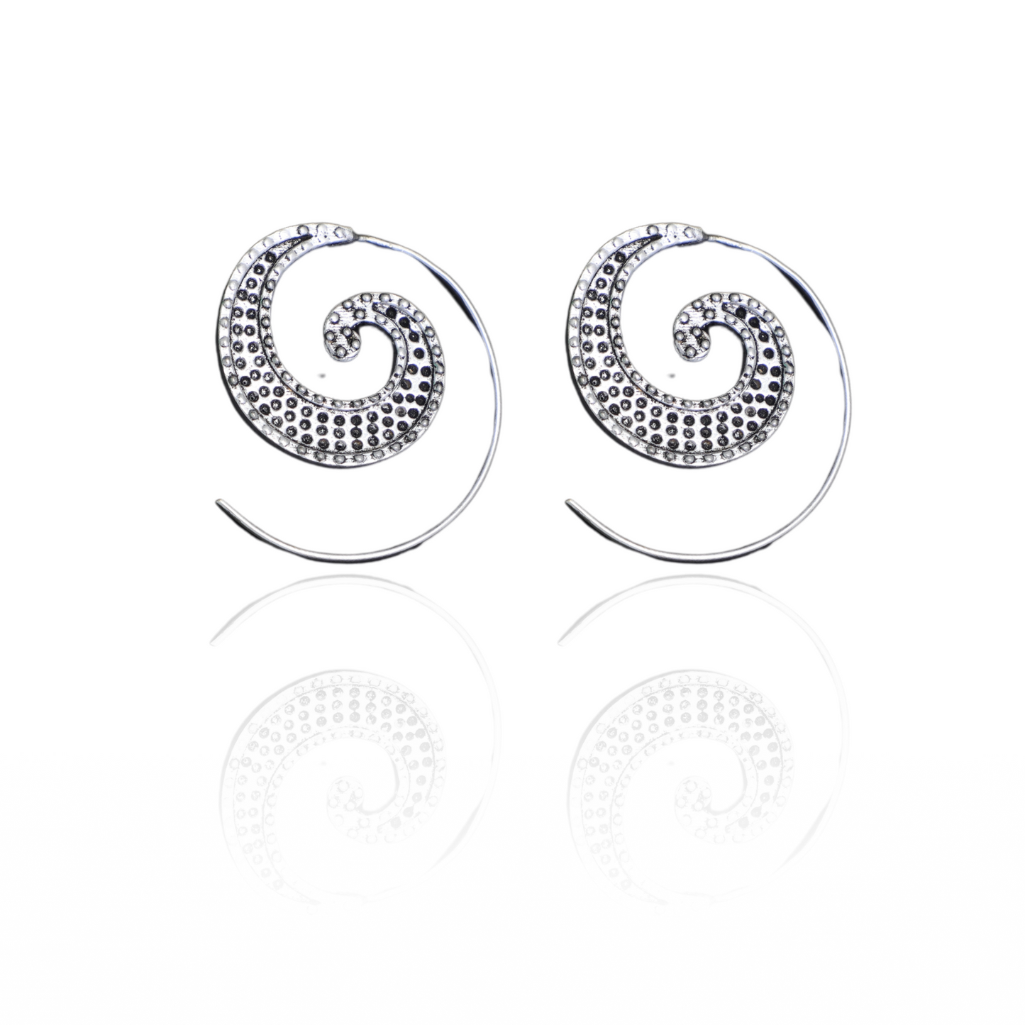 Spiral Illusion Silver Earrings