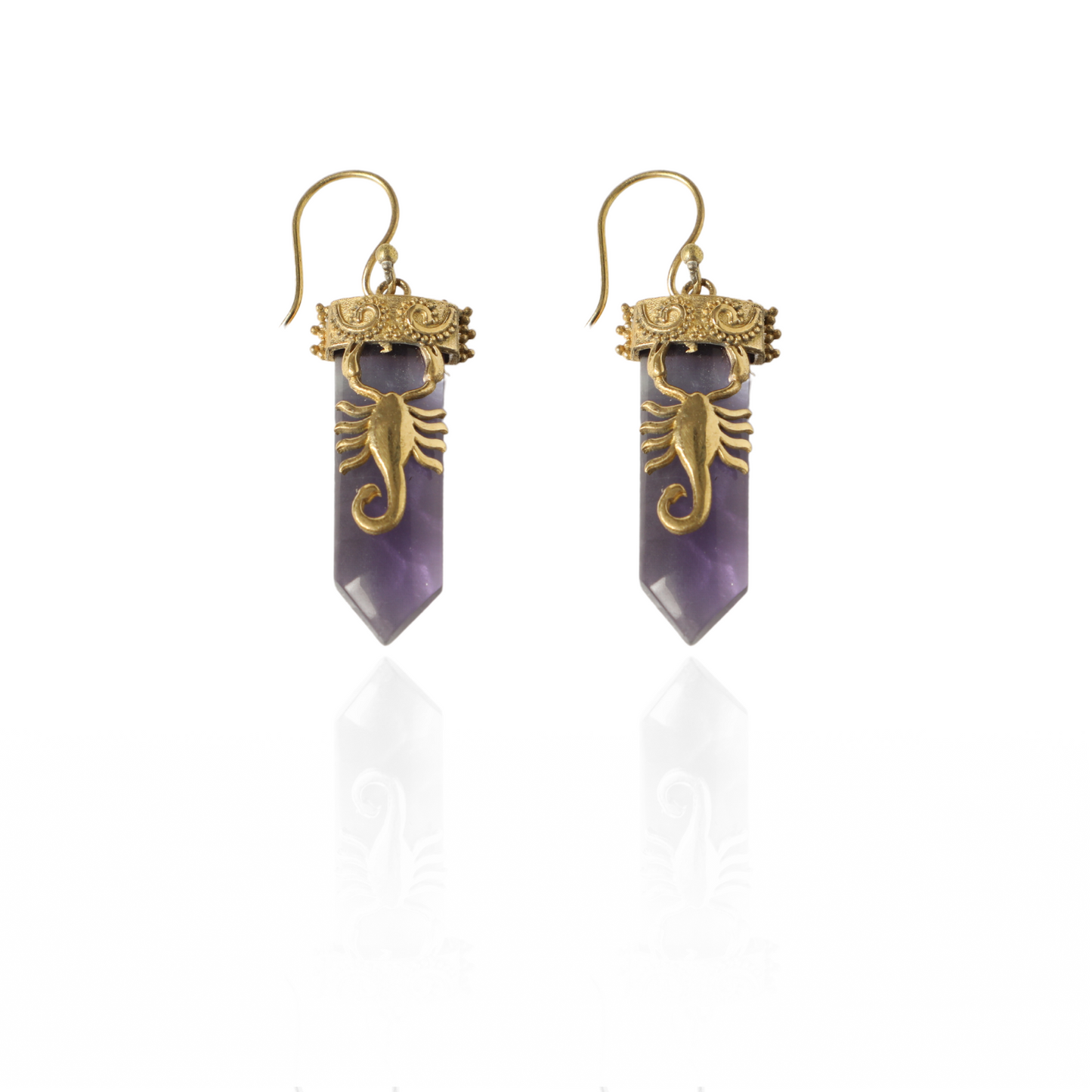 Amethyst Scorpion Earrings