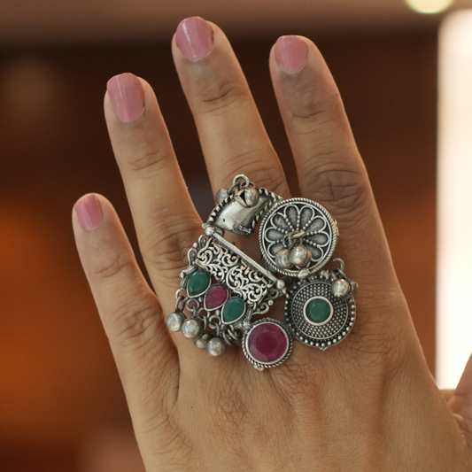 Birds and Blossoms Gem Ring