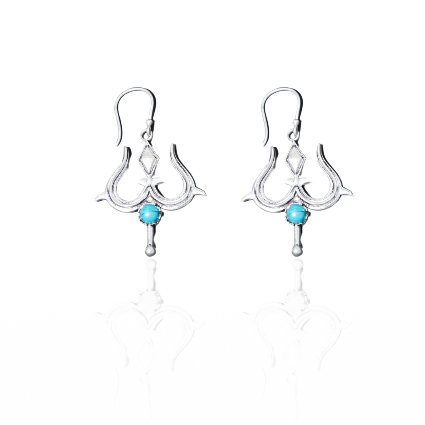 Trishul Silver Earrings