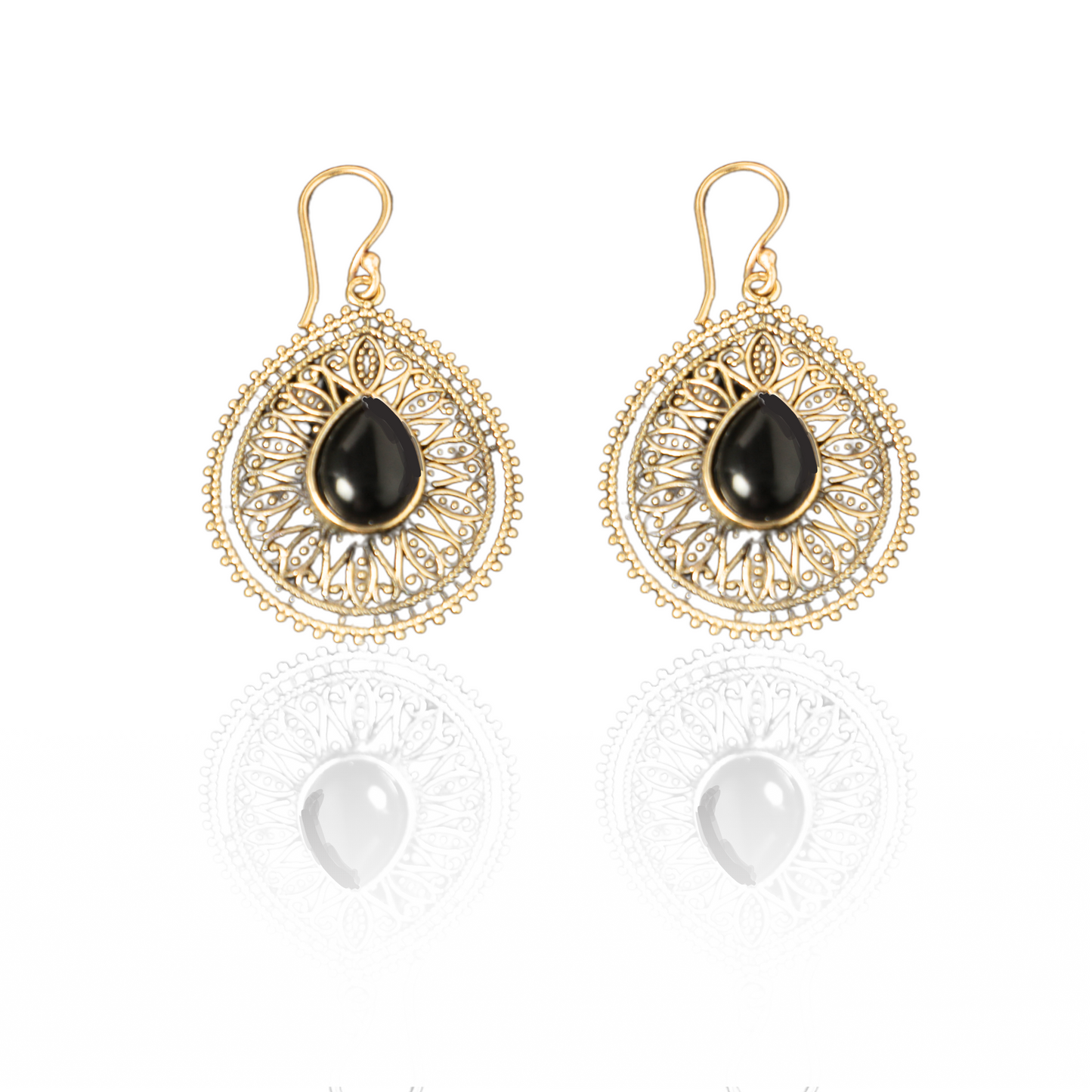 Black Teardrop Earrings