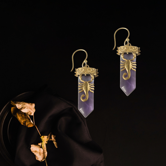 Amethyst Scorpion Earrings