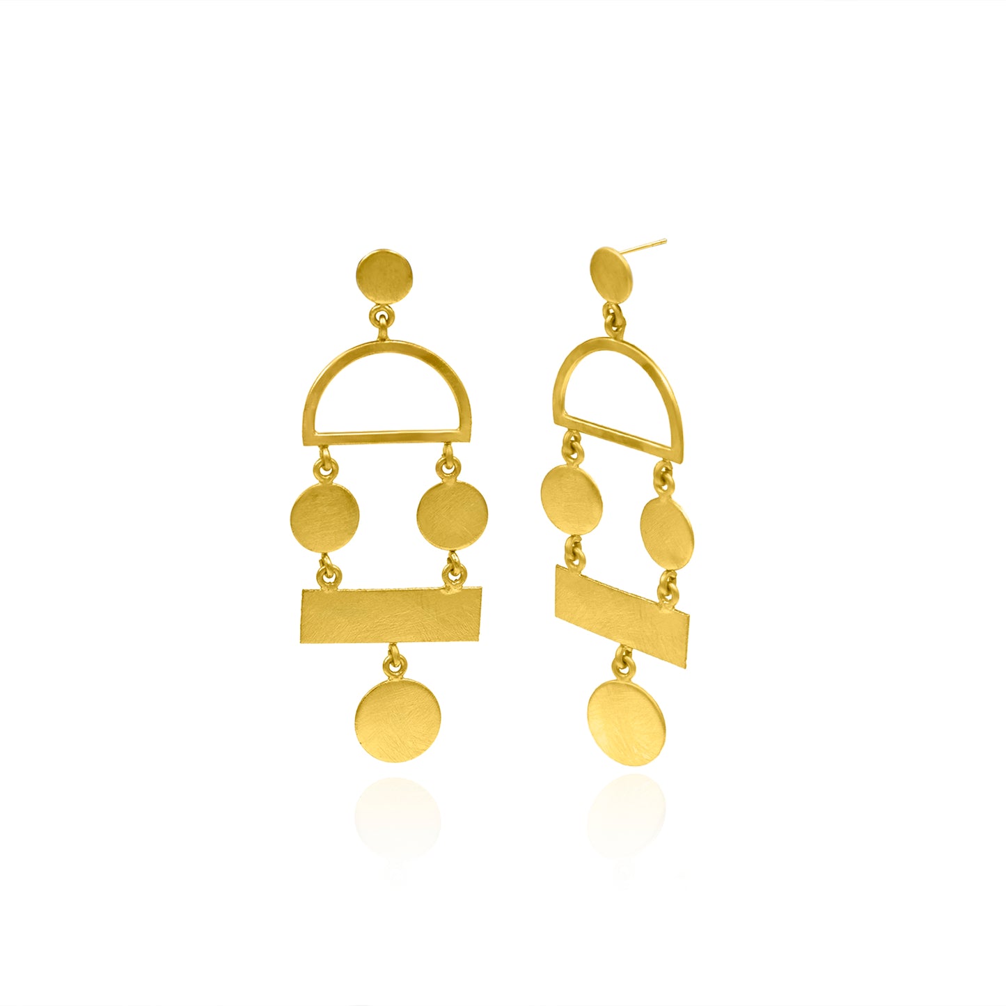 Geometric Gold Dangle Earrings