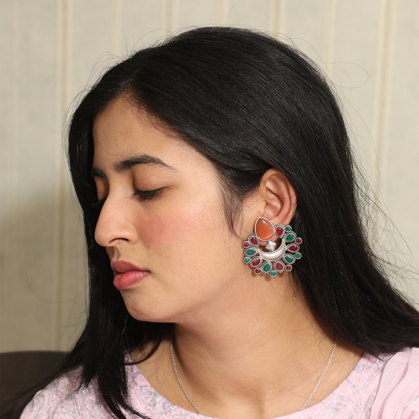 Colorful Crescent Earrings