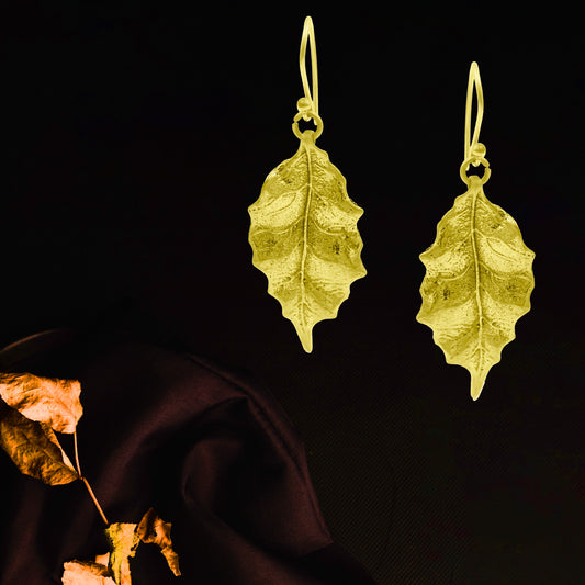 Gold Leaf Drop Earring